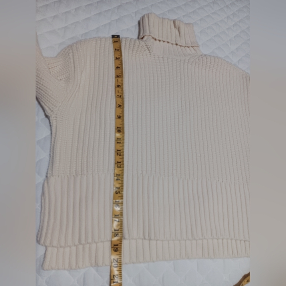 Madewell Cream Wide Rib Turtleneck Sweater Size XS - Picture 10 of 13